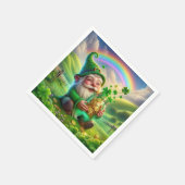 Irish Leprechaun mit Goldmünzen Serviette (Ecke)