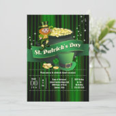 Irish Leprechaun pot gold St Patricks - Feiertag Einladung (Stehend Vorderseite)