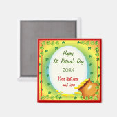 Irish Leprechaun Pot of Gold Magnet (Vorderseite/Rückseite)