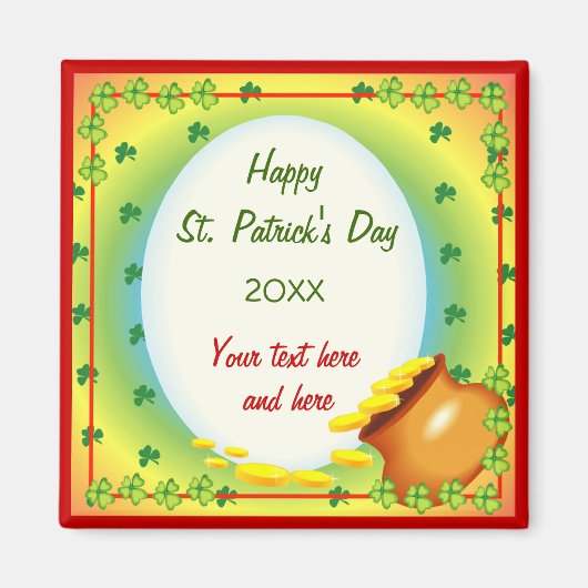 Irish Leprechaun Pot of Gold Magnet (Vorne)