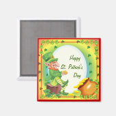 Irish Leprechaun Pot of Gold Magnet (Vorderseite/Rückseite)