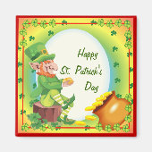 Irish Leprechaun Pot of Gold Magnet (Vorne)