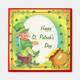 Irish Leprechaun Pot of Gold Magnet