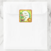 Irish Leprechaun Pot of Gold Quadratischer Aufkleber (Tasche)