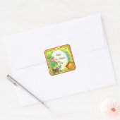 Irish Leprechaun Pot of Gold Quadratischer Aufkleber (Umschlag)
