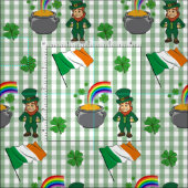 Irish Leprechaun Rainbow Pot of Gold Flag Fun Stoff (Kachel)