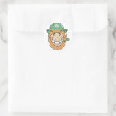 Irish Leprechaun Runder Aufkleber (Tasche)