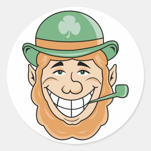 Irish Leprechaun Runder Aufkleber (Vorderseite)