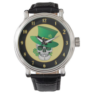 Irish Leprechaun Skull Armbanduhr
