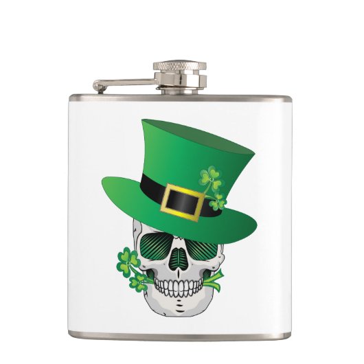 Irish Leprechaun Skull Flachmann (Vorderseite)