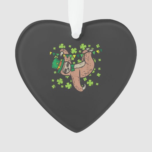 Irish Leprechaun Sloth Shamrock St Patricks Day An Ornament (Vorderseite)