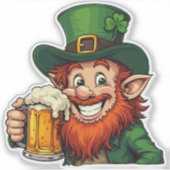 Irish Leprechaun - St. Patrick's Day Aufkleber (Vorderseite)