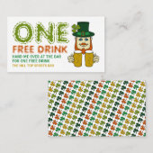 Irish Leprechaun, St Patrick's Day Drinks Ticket (Vorne/Hinten)