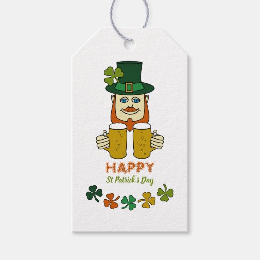Irish Leprechaun, St Patrick's Day Geschenkanhänger (Vorderseite)