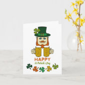 Irish Leprechaun, St Patrick's Day Karte (Gelbe Blume)