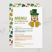 Irish Leprechaun, St Patrick's Day Menu Card Einladung (Vorne/Hinten)