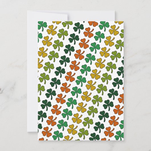 Irish Leprechaun, St Patrick's Day Menu Card Einladung (Rückseite)