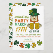 Irish Leprechaun, St Patrick's Day Party Einladung (Vorne/Hinten)