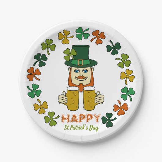 Irish Leprechaun, St Patrick's Day Party Pappteller (Vorderseite)