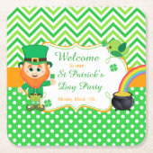 Irish Leprechaun St Patrick's Day Party Rechteckiger Pappuntersetzer (Vorderseite)