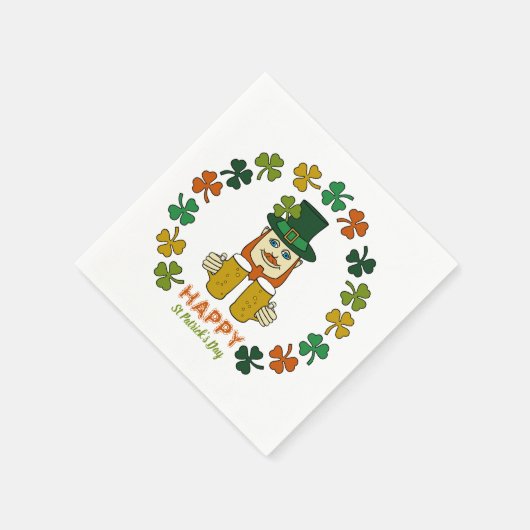 Irish Leprechaun, St Patrick's Day Party Serviette (Ecke)