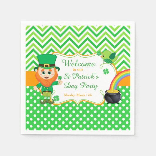 Irish Leprechaun St Patrick's Day Party Serviette (Vorderseite)