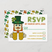 Irish Leprechaun, St Patrick's Day Party UAWG RSVP Karte (Vorne/Hinten)