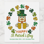 Irish Leprechaun, St Patrick's Day Party Weinetikett (Einzelnes Label)