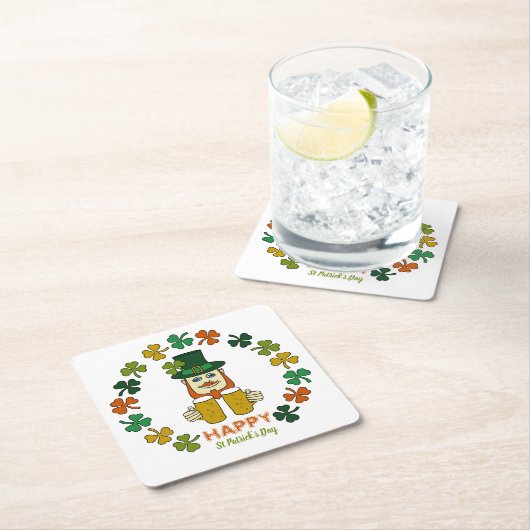 Irish Leprechaun, St Patrick's Day Rechteckiger Pappuntersetzer (Vor Ort)