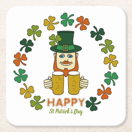 Irish Leprechaun, St Patrick's Day Rechteckiger Pappuntersetzer (Vorderseite)