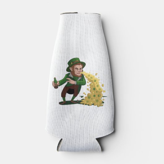 Irish Leprechaun Tossing Lucky Cookies Funny Flaschenkühler (Vorderseite)