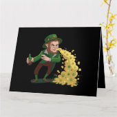 Irish Leprechaun Tossing Lucky Cookies Funny Karte (Gelbe Blume)