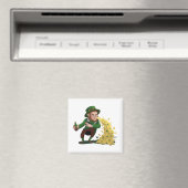 Irish Leprechaun Tossing Lucky Cookies Funny Magnet (In Situ (Geschirrspüler))