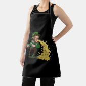 Irish Leprechaun Tossing Lucky Cookies Funny Schürze (InSitu)