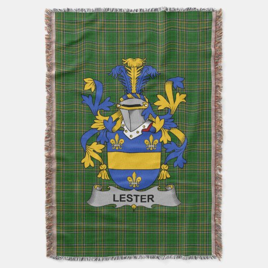 Irish Lester oder McAlester Coat of Arms Family Cr Decke (Vorderseite Vertikal)