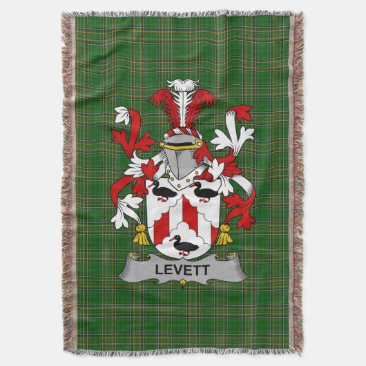 Irish Levett oder Lyvett Coat of Arms Familienwapp Decke (Vorderseite Vertikal)