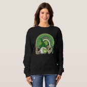 Irish Liebe Gnome Lucky Kleeblatt Rainbow Leopard Sweatshirt (Vorne ganz)