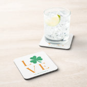 Irish Liebe Green und Orange Kleeblatt Family Getränkeuntersetzer (Rechte Seite)