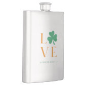 Irish Liebe Kleeblatt Chic Orange und Green Flachmann (Rechts)