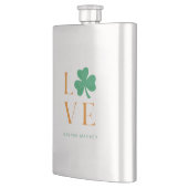 Irish Liebe Kleeblatt Chic Orange und Green Flachmann (Links)