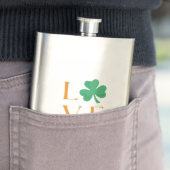 Irish Liebe Kleeblatt Chic Orange und Green Flachmann (Beispiel)