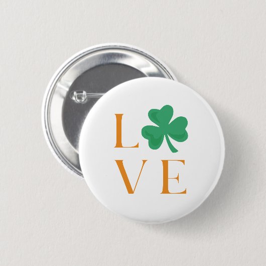 Irish Liebe Kleeblatt Simple Green und Orange Butt Button (Vorne & Hinten)