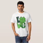 Irish Liebe Patrick's Day Kleeblatt Green Kariert T-Shirt (Vorne ganz)