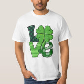 Irish Liebe Patrick's Day Kleeblatt Green Kariert T-Shirt (Vorderseite)