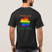 Irish Liebe Rainbow Pride St Pats Kleeblatt T-Shirt (Rückseite)
