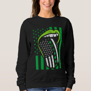 Irish Lips Tongue Us Flag St Patricks Day Patriot Sweatshirt