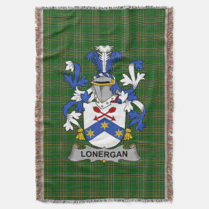 Irish Lonergan oder O_Lonergan Coat of Arms Family Decke