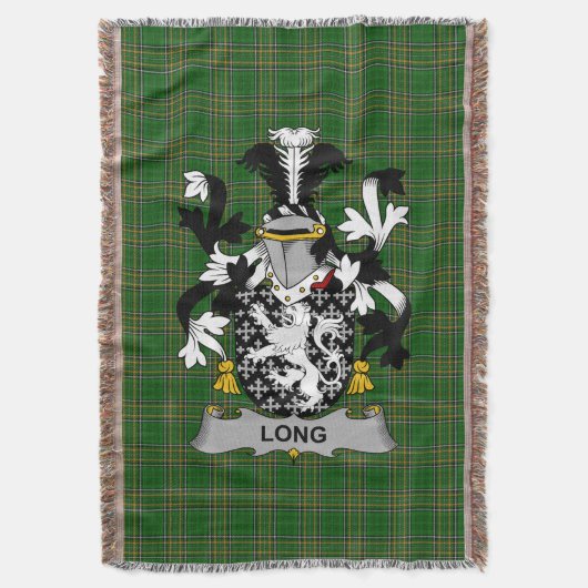 Irish Long oder Longe Coat of Arms Familienwappen  Decke (Vorderseite Vertikal)