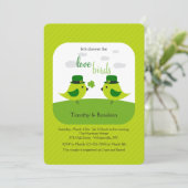 Irish Love Birds Dusche Einladung (Stehend Vorderseite)
