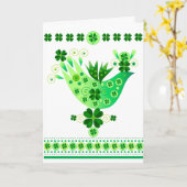 Irish Luck Bird Karte (Gelbe Blume)